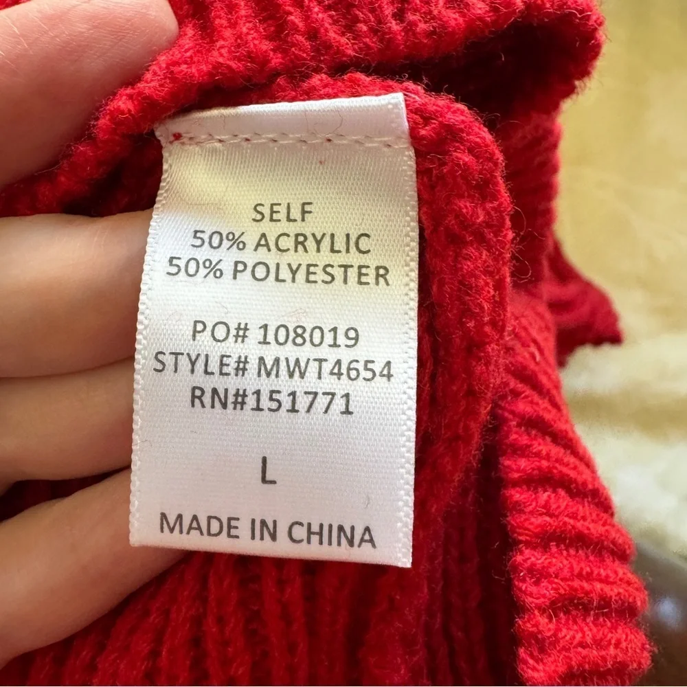 NWT LELIS Red Women's Chunky Knit Sweater Vest Size L
